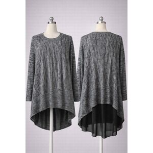 P. Luca Milano Lagenlook Layered Asymmetrical Sharkbite Tunic Sweater L/XL